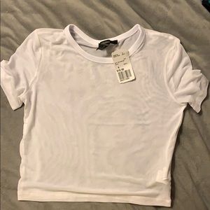 Forever 21 White Mesh Top